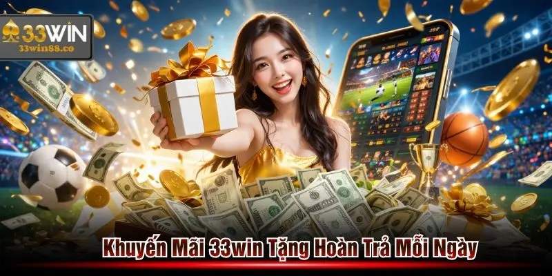 Khuyến mãi 33win tặng tiền hoàn trả đều mỗi ngày
